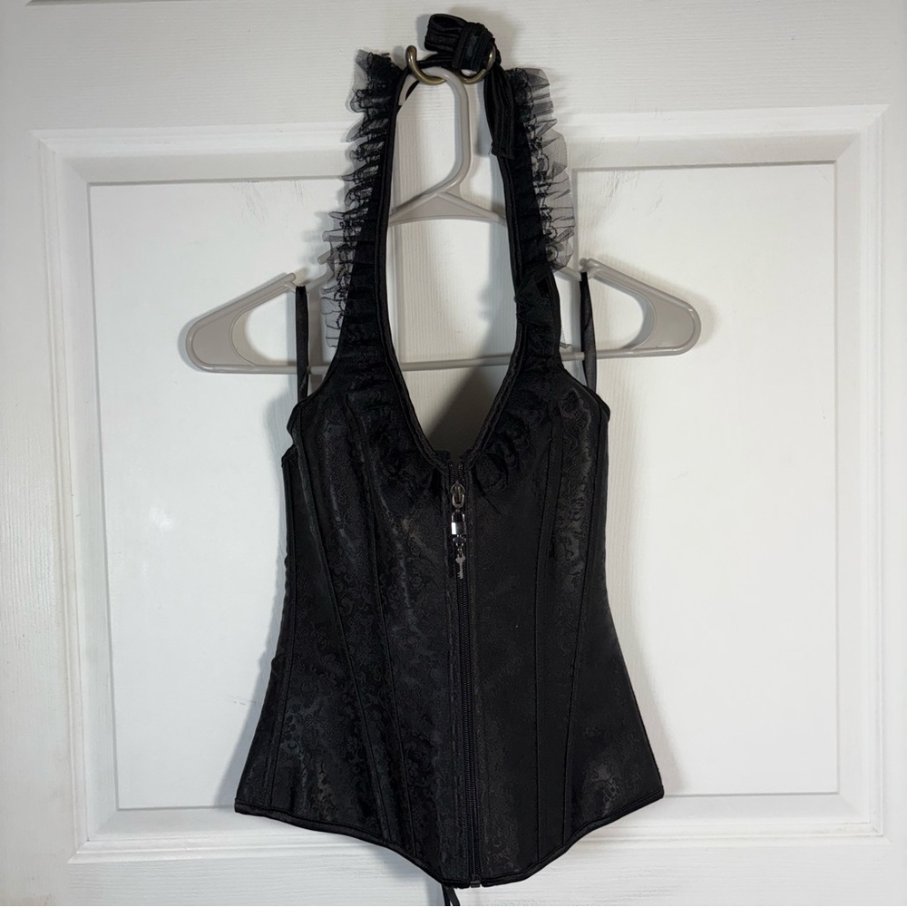 Vaacodor Halter Corset Top Women’s M Goth Grunge Y2K Fairy Victorian Steampunk